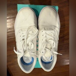 Nike White Low-Top Canvas Sneakers with Blue Insole